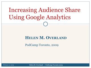 Helen M. Overland PodCamp Toronto, 2009
