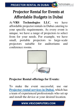 Projector Rental for Events at Affordable Budgets in Dubai