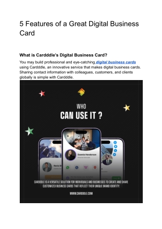Features of a Great Digital Business Card