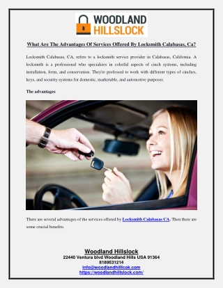 What Are The Advantages Of Services Offered By Locksmith Calabasas, Ca