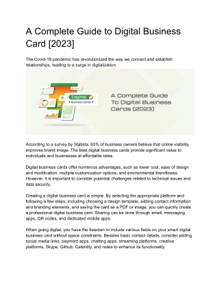 A Complete Guide to Digital Business Card [2023]
