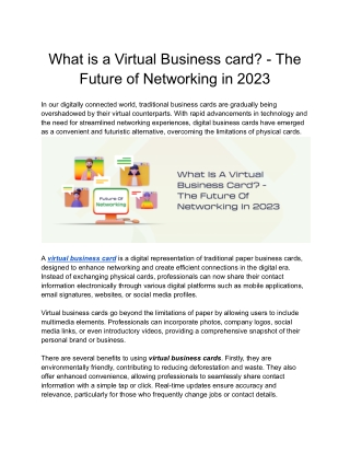 What is a Virtual Business card_ - The Future of Networking in 2023