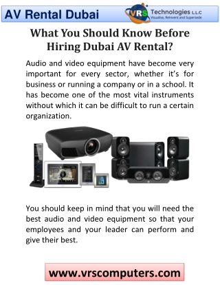 What You Should Know Before Hiring Dubai AV Rental?