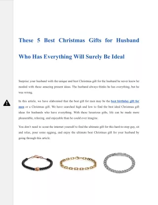 These 5 Best Christmas Gifts for Husband Who Has Everything Will Surely Be Ideal