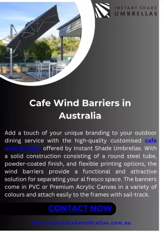 Cafe Wind Barriers in Australia