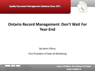 ontario record management: don't wait for year end