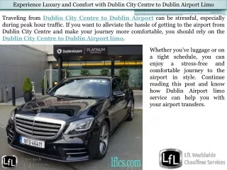 Hiring a Dublin City Centre to Dublin Airport Limo