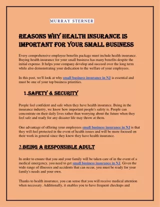 Ppt Reasons Why Health Insurance Is Important For Your Small Business