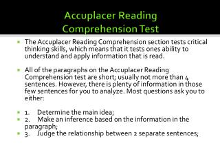 reading accuplacer practice test