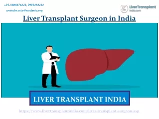 Top Liver Transplant Surgeon in India