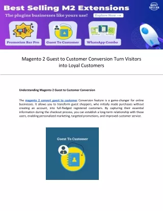 Magento 2 Guest to Customer Conversion Turn Visitors into Loyal Customers