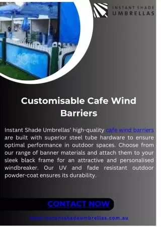 Customisable Cafe Wind Barriers