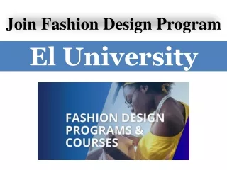 Join Fashion Design Program