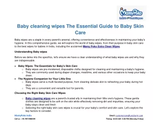 Baby Cleaning Wipes: The Essential Guide to Baby Skin Care