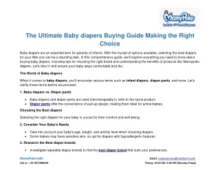 The Ultimate Baby diapers Buying Guide: Making the Right Choice