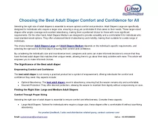 Choosing the Best Adult Diaper: Comfort and Confidence for All