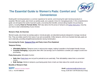 The Essential Guide to Women's Pads: Comfort and Convenience