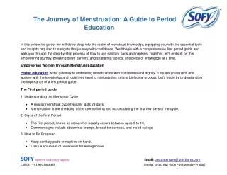 The Journey of Menstruation: A Guide to Period Education