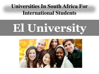 Universities In South Africa For International Students