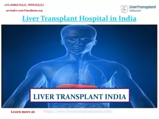 The Top Liver Transplant Hospital in India