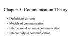Chapter 5: Communication Theory
