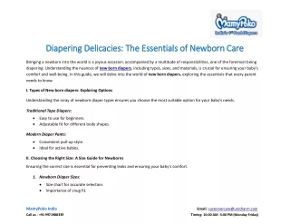 Diapering Delicacies The Essentials of Newborn Care