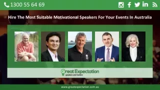 Hire The Most Suitable Motivational Speakers For Your Events In Australia