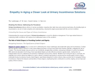 Empathy in Aging: A Closer Look at Urinary Incontinence Solutions