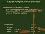 T-Butyl t-Pentyl Chloride Synthesis