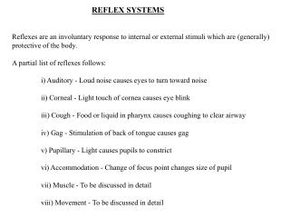 REFLEX SYSTEMS