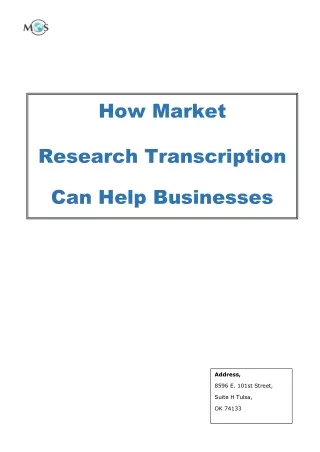How Market Research Transcription Can Help Businesses