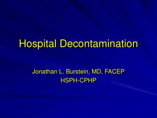Hospital Decontamination