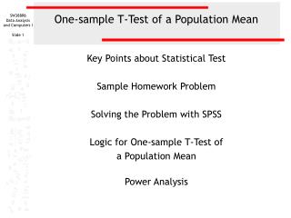 One-sample T-Test of a Population Mean