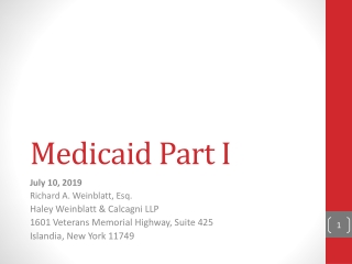 Medicaid Part I