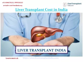 Liver Transplant Cost Breakdown in India