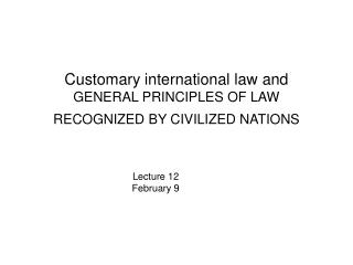 Customary international law and GENERAL PRINCIPLES OF LAW RECOGNIZED BY CIVILIZED NATIONS