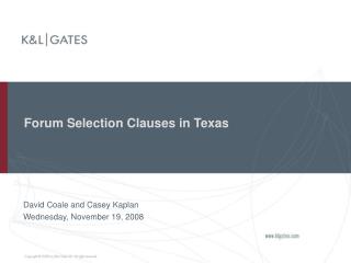 Forum Selection Clauses in Texas