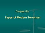 Chapter Six: Types of Modern Terrorism