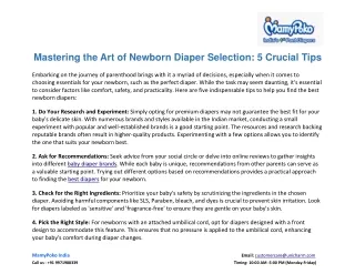 Mastering the Art of Newborn Diaper Selection: 5 Crucial Tips