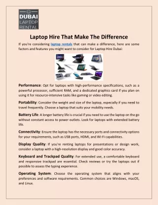 Laptop Hire That Make The Difference