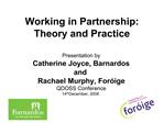 Working in Partnership: Theory and Practice