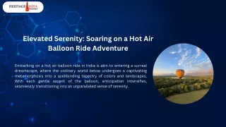Elevated Serenity Soaring on a Hot Air Balloon Ride Adventure.
