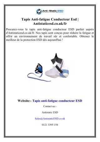 Tapis Anti-fatigue Conducteur Esd  Antistaticesd.co.uk fr