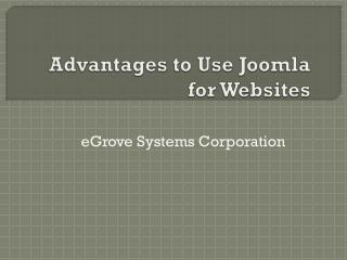 advantages to use joomla for websites