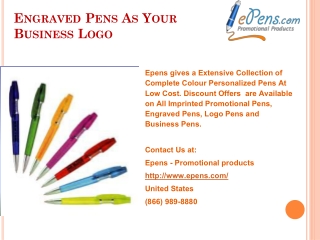 Engraved Pens As Your Business Logo