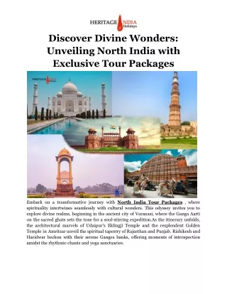 Discover Divine Wonders_ Unveiling North India with Exclusive Tour Packages