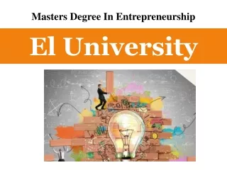 Masters Degree In Entrepreneurship