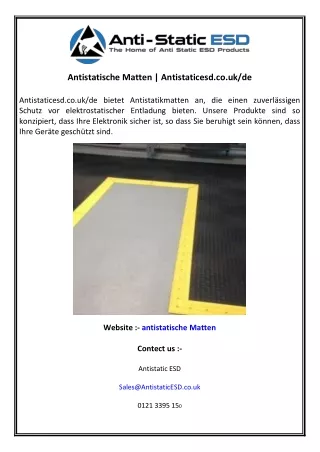Antistatische Matten | Antistaticesd.co.uk/de
