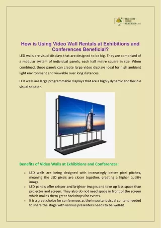 How is Using Video Wall Rentals at Exhibitions and Conferences Beneficial?