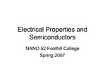 Electrical Properties and Semiconductors